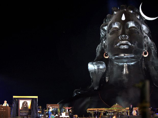 112 foot tall bust of Lord Shiva in Coimbatore